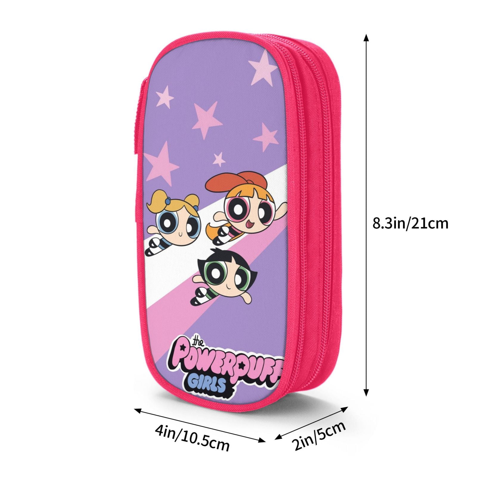 The Powerpuff Gi-rls Pencil Case Large Capacity Pencil Pouch Pen Bag Office Stationery Organizer Travel Makeup Bag Pink