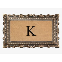 A1HC Natural Rubber & Coir 24x36 Monogrammed Doormat For Front Door, Anti-Shed Treated Durable Doormat for Outdoor Entrance, Heavy Duty, Low Profile, Easy to Clean, Long Lasting Front Porch Entry Rug