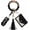 Black Leopard, variant on Silicone Key Ring Bracelets Wristlet Keychain Wallet with Net Chapstick Holder for Women