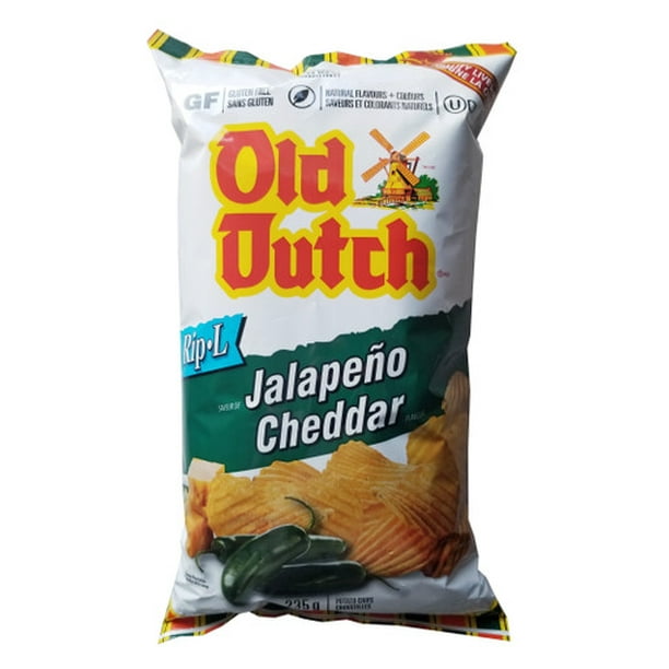 Old Dutch RipL Potato Chips Jalapeno Cheddar 235g/8.2 oz. {Imported