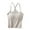 Beige, variant on WREESH Womens Spaghetti Strap Cami Top Built in Bra Scoop Neck Seamless Summer Crop Top
