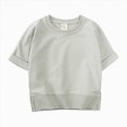 thumbnail image 4 of NIEWTR Baby Girl Clothes Bubble Sleeve Embroidery T-shirt Tops Ruffle Stripe Shorts 2Pcs Toddler Girl Summer Outfit 6 12 18 24M 2T 3T 4T(Grey,3-4 Years), 4 of 5