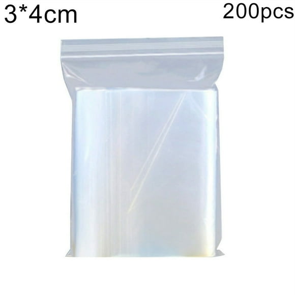 LOVEVER 200Pcs Small Clear Poly Zipper Bags Reclosable Zipper Lock Storage Plastic Bags for Jewelry Candy Plastic Clear Food Storage Packing Coin Jewelry Reclosable Self Seal Bags