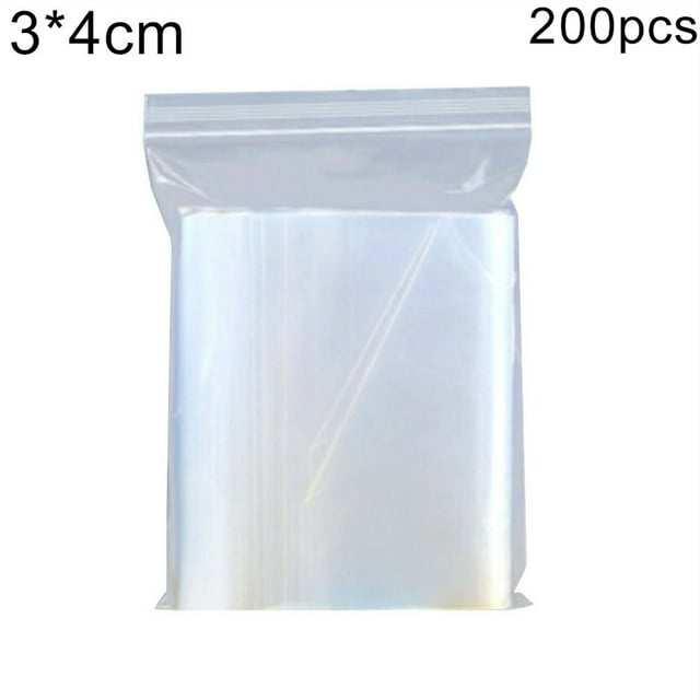 LOVEVER 200Pcs Small Clear Poly Zipper Bags Reclosable Zipper Lock Storage Plastic Bags for Jewelry Candy Plastic Clear Food Storage Packing Coin Jewelry Reclosable Self Seal Bags