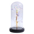 thumbnail image 3 of Artificial Gold Foil Rose Flower And LED Light String In Glass Dome On Wooden Base The Best Gift For Women(Battery Not Included), 3 of 6