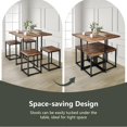 thumbnail image 6 of Giantex 5 Piece Dining Table Set,  Space-Saving Table Set for Pub, Coffee Shop, Brown, 6 of 9