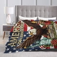 thumbnail image 3 of 1776-2026 Patriotic Flannel Throw Blanket, America 250th Anniversary Eagle & Landmark Print for Gifting, 3 of 6