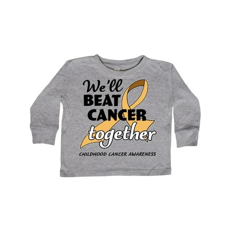 

Inktastic We ll Beat Cancer Together- Childhood Cancer Awareness Gift Toddler Boy or Toddler Girl Long Sleeve T-Shirt