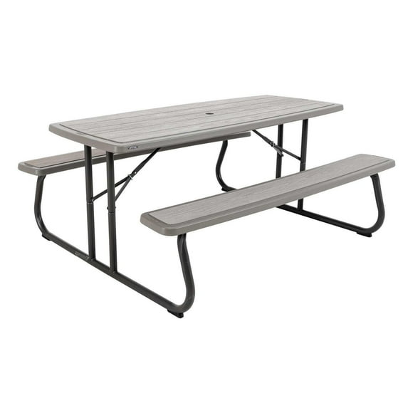 LIFETIME - Table de pique-nique pliante de 6 pieds, gris Rough Cut