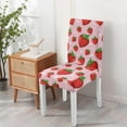 thumbnail image 4 of Sweet Strawberry Dining Chair Covers 4 Pack Charming Red Berry Design Washable Polyester Stretch Slipcovers Removable Seat Protector for Modern Dining Room, 4 of 7