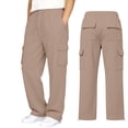 thumbnail image 4 of Wsysadlol Preppy Style Girls Wide Leg Cargo Sweatpants Baggy Pocketed Joggers, Casual Solid Color Sport Trousers Khaki, 4 of 8