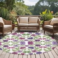 thumbnail image 4 of Purple Green Botanical Round Area Rug 5Ft Washable Circle Rugs for Living Room Bedroom, Watercolor Spring Floral Summer Non-Slip Carpet Floor Mats Indoor Outdoor Carpet Runner Aesthetic Home Decor, 4 of 8