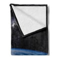 thumbnail image 2 of Earth Soft Flannel Fleece Throw Blanket, Majestic Universe Image with Earth and Distant Nebula Clouds Waters, Cozy Plush for Indoor and Outdoor Use, 50" x 60", Pale Grey Pale Blue, by Ambesonne, 2 of 5