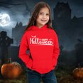 thumbnail image 2 of Arlun Girls Smile Long Sleeve Hoodies Cute Loose Letter Printed Heart Graphic Sweatshirts Tops Casual Baggy Comfortable Drawstring Pullover with Pocket Red 10-11Years, 2 of 4