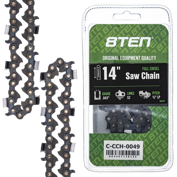 Full Chisel Chainsaw Chain 14 inch .043 3/8 LP 52DL for Poulan Ryobi Remington 810-CCC2261H