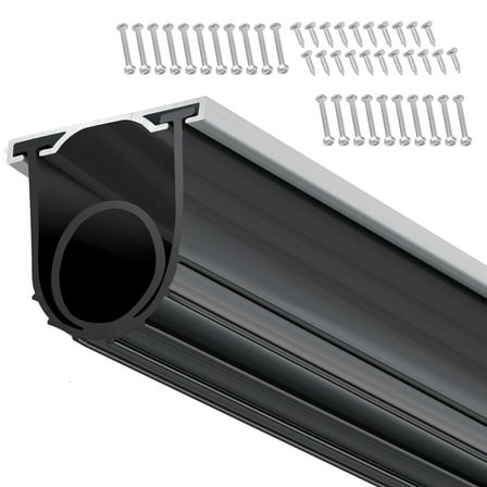 KFFKFF Garage Door Seals Bottom Rubber 16 ft Weather Stripping Kit Seal Strip Replacement, Universal Weatherproof Threshold Buffering Sealing Rubber 5/16 inch T-end