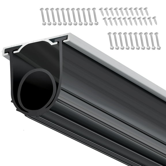 KFFKFF Garage Door Seals Bottom Rubber Weather Stripping Kit Seal Strip Replacement, Universal Weatherproof Threshold Buffering Sealing Rubber 16ft 5/16 inch T-end