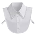 thumbnail image 2 of Blusa de algodón con cuello falso desmontable de encaje para mujer, 2 of 2