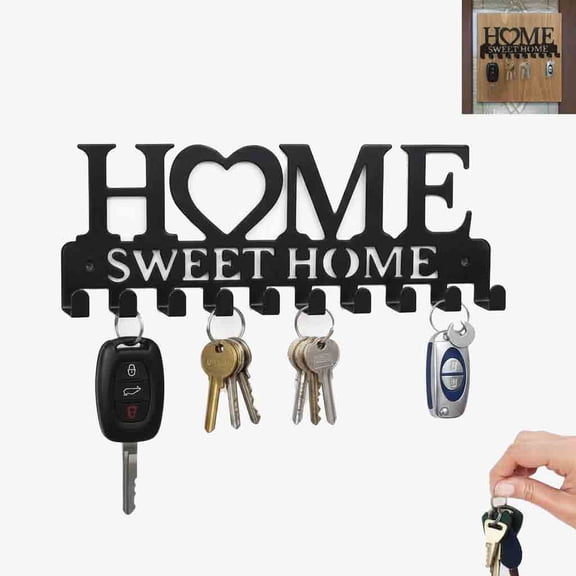 Key Hook Rack, Rack to hang keys, Decorative Wall Mount Key Holder with Hooks for Keys, Small Accessories, and More, Perfect for Home, Office, and Gift Use