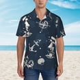 thumbnail image 4 of Balery Vintage Marine Print Men's Hawaiian Shirts Short Sleeve Beach Shirt Relaxed Fit Vacation Button Down Shirts-Small, 4 of 9