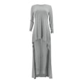 thumbnail image 3 of Gibobby Conjunto de Pantalones para Mujer Conjunto de pantalones con dobladillo irregular informal de manga larga con cuello redondo de color liso para mujer(Gris,XL), 3 of 5