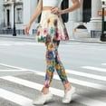 thumbnail image 3 of FUIALDOLG Abstract Hippie Flower Skirted Full Length Yoga Leggings with Pockets for Women Lady 70S 80S Clothes Dragonfly Tennis Skirt With Legging Tight Stretchy Athletic Pants,Size S, 3 of 7