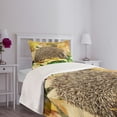 thumbnail image 3 of Ambesonne Hedgehog Quilted Bedspread Set 2 Pcs, Little Hedgehog, Twin Size, Brown Earth Yellow Green, 3 of 5