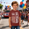 thumbnail image 2 of Tisuna Boys Patriotic Graphic Tees Cartoon Print Short Sleeve Crew Neck Tops Fashion Comfortable Little Children Youth Festival Party Stylish Shirts Size 2-3 Years, 2 of 4