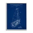 thumbnail image 4 of Stupell Industries Sailboat Watercraft Blue Patent Office Diagram Blueprint Framed Wall Art, 24 x 30, Design by Karl Hronek, 4 of 5