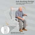 thumbnail image 5 of SLSRFD Outdoor Rocking Chair, Solid Wood High Back Rocker, All Weather Lounge Chair for Porch Patio Fire Pit Garden Backyard Deck Indoor, White, 5 of 8