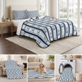 thumbnail image 6 of Twin Quilt Set 68''x86'', Navy Blue Anchor Nautical Lightweight Summer Bedspread Coverlet Set with 2 Pillow Shams, Coastal Ocean Summer Beach Breathable All Season Quilt Bedding for Dorm/Bedroom, 6 of 9