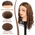 thumbnail image 2 of Cabello de maniquí Opini para cosmetología, 100% cabello humano real, castaño, 2 of 7