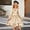 Beige, variant on Elegant Summer Girls Flutter Sleeve Square Neck Dress With Ruffle Hem Flared A-Line Long Gown For And Party Wear Girls Summer Dress Cassual Formal Dresses Cute Sun Dresses