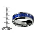 thumbnail image 4 of Metal Masters Womens 8mm Flat Top Tungsten Carbide Ring Wedding Blue Carbon Fiber Inlay, 4 of 7