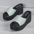 thumbnail image 6 of zttd fashion summer women sandals wedge heel thick sole fish mouth solid color multicolor casual slipper women's slipper a, 6 of 6