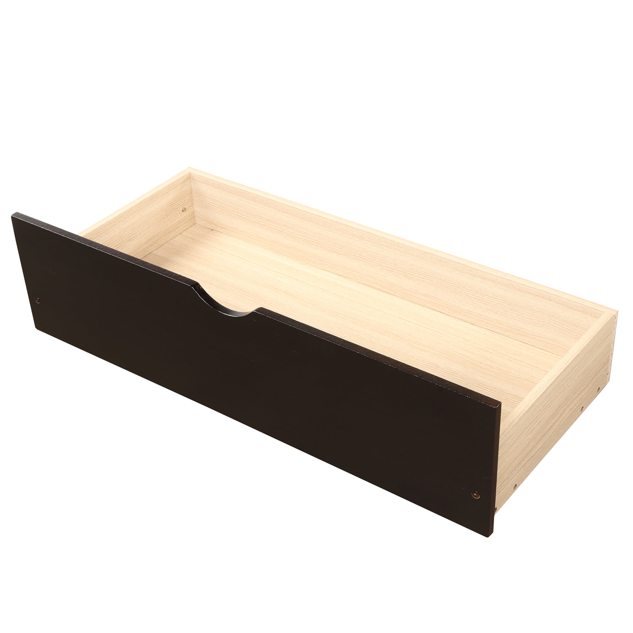 Noble House Twin Platform Storage Bed, Minimal Under-Bed Drawers with Rolling Wheels, Pine Wood Frame, Espresso