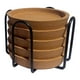 thumbnail image 1 of Juego de 5 posavasos redondos de corcho con borde y soporte, antideslizantes y aislantes térmicos, para bebidas frías y calientes, vasos de bar o, 1 of 9