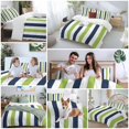 thumbnail image 6 of Green Navy Blue Striped Bedding 3 Piece Duvet Cover Set Twin Size, Farmhouse Stripe Art Soft Microfiber Comforter Cover with Zipper Closure & Pillowcases, Wrinkle & FadeResistant Quilt Cover, 6 of 9