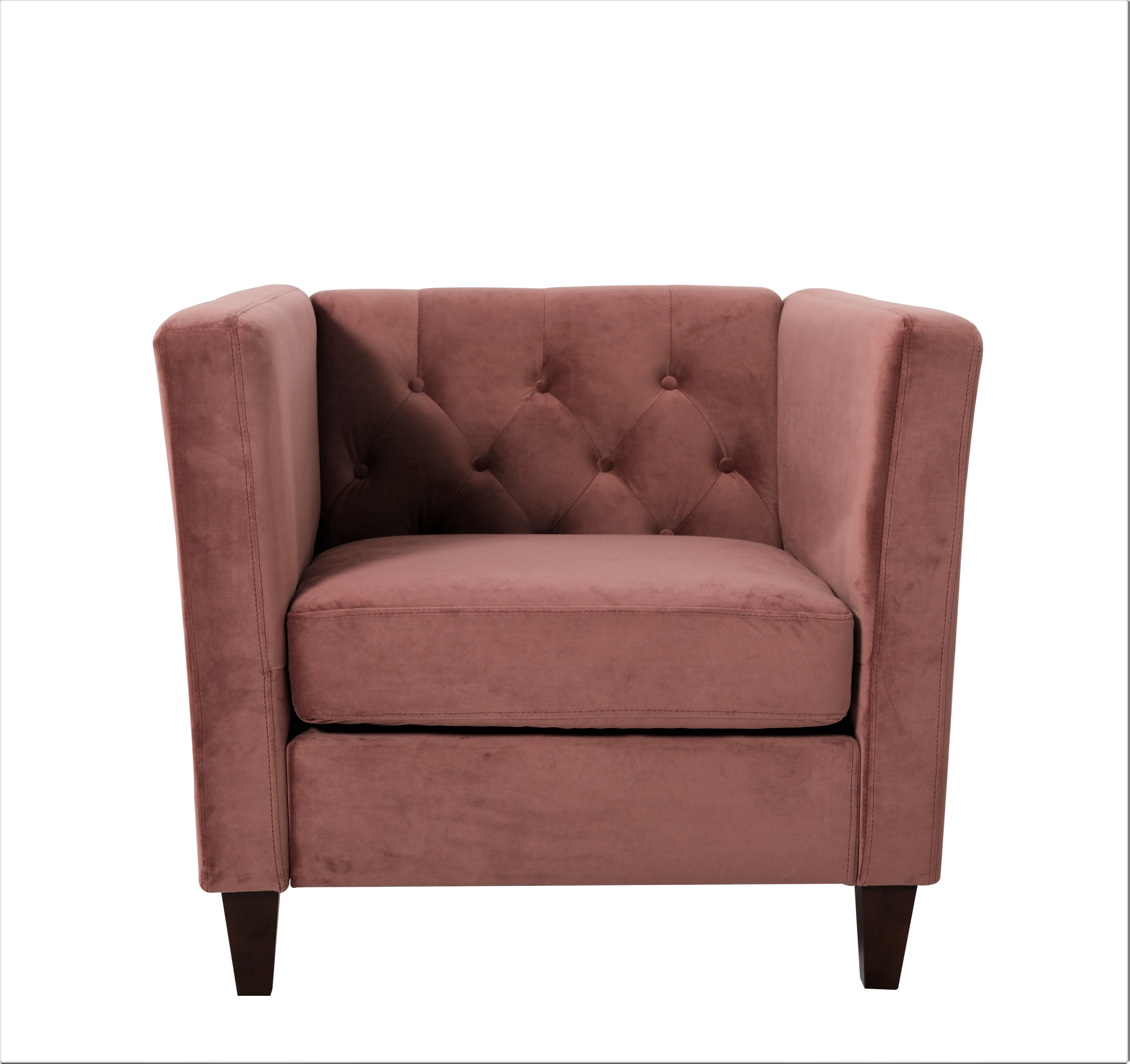 Uspridefurniture Lisette 33.07'' Velvet Square Armchair, Pink
