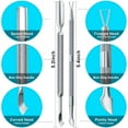 thumbnail image 2 of 2Pcs Metallic Silver Cuticle Pusher Remover Durable Professional Manicure And Pedicure Cleaning Tool For Fingernails And Toenails., 2 of 5