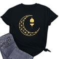 thumbnail image 6 of Penkiiy Muslim Ramadan T-Shirt for Women Women's Cute Graphic T-Shirts Crewneck Short Sleeve Moon PrintCasual Tee Tops XL Black, 6 of 6
