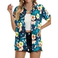 thumbnail image 3 of Fantaslook Hawaiian Button Down Shirts for Women Casual Short Sleeve Floral Print Blouses Summer Tops, 3 of 9