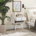 thumbnail image 2 of Mid Century Modern 1-Drawer Bedroom Nightstand in White, 2 of 14
