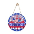thumbnail image 2 of CuiLiyq 4th of July Wooden Welcome Door Hanger, Patriotic Memorial Day USA 250th Anniversary Sign for Front Porch Wall Entryway Home Decor, 2 of 6