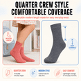 thumbnail image 6 of Muk Luks Whisper Soft Girls Socks, Lightweight Breathable Quarter Crew Socks for Girls, Red, S, 6 Pack, 6 of 9
