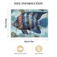 thumbnail image 3 of HENGT Canvas Print Wall Art Striped with Imprint &amp; Shells Marine Life Ocean Wood Panels Modern Art Nautical Colorful Multicolor Ultra for Living Room, Bedroom, Office, 3 of 6