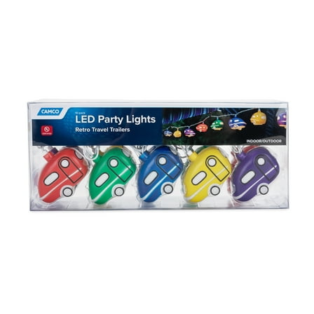 Camco LED Party Lights - Retro Travel Trailer - Multicolor (42655)