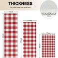 thumbnail image 4 of Red and White Plaid Pattern Kitchen Rugs Sets Of 3,Kitchen Runner Rugs Non Skid Washable,Decorative Kitchen Floor Mats for Kitchen,Sink,Laundry,17"x30"+ 17"x47" + 17"x59", 4 of 6