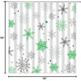 thumbnail image 4 of Christmas Snowflake Shower Curtain Winter Snowy Green Gray Merry Christmas Holidy Fabric Bathroom Curtain Set with Hooks(70" WX70 H), 4 of 4