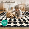thumbnail image 4 of ODIKA 4'x6' Washable Area Rug Abstract Diamond Grid Lattice Trellis Geometric Contemporary Accent for Bedroom, Reading Nook, Pet Friendly & Non-Shedding, 4 of 7